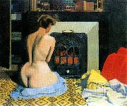 Felix  Vallotton, Naked Woman Before Salamander Stove